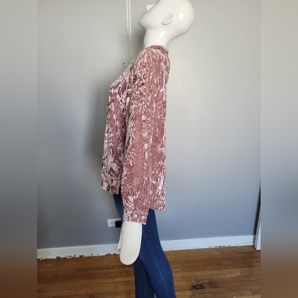 Nanette Lepore Crushed Velvet Choker Neck Top, VGUC, Size L - Picture 4 of 7